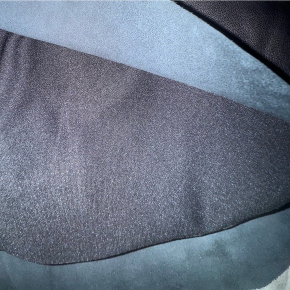 Parker Black & White Geometric Fit & Flare Dress with Leather Trim – Size XS - Picture 10 of 13